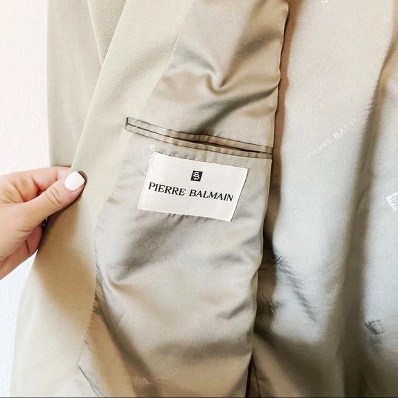 Pierre Balmain Tan Single Breasted Wool Blazer Jacket 48R - Picture 3 of 9